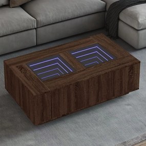 Tavolino Salotto Con Led Infinity Rovere Marrone 116x69x40 Cm /