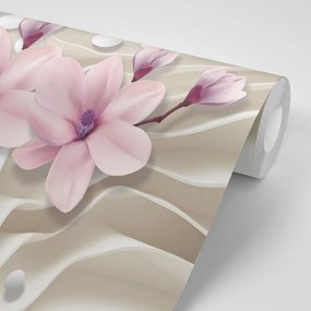 Carta da parati – Magnolia su sfondo astratto