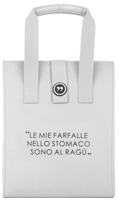 Borsa porta pranzo termica 12 L grigo chiaro con scritta