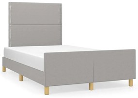 Giroletto Senza Materasso Grigio Chiaro 120x190 Cm İn Tessuto /