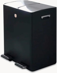 Set di 2 cestini con pedale neri opachi