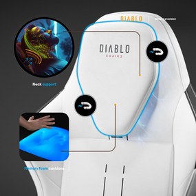 Sedia da gaming bianca Diablo X.One Prime, Normal Size, Ghosted White