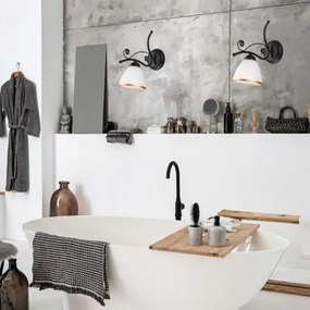 Applique RETRO II 1xE27/60W/230V nero opaco