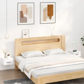 Comodini a muro 2 pz bianchi 35x35x20 cm