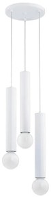 Lampadario a sospensione con filo TWISTER 3xE27/60W/230V diametro 28 cm bianco
