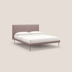 Theo letto imbottito moderno sfoderabile con piedi alti in metallo in tessuto impermeabile T10 rosa