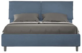 Letto contenitore da 160x200 in microfibra blu Sleeper