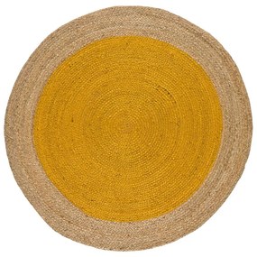Tappeto rotondo in colore naturale e senape ø 120 cm Mahon - Universal