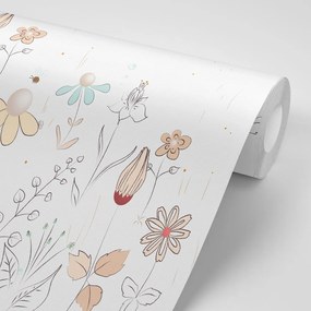 Carta da parati – Prato delicato in bianco