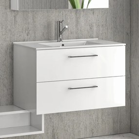 Mobile bagno sospeso 80cm con lavabo incasso e due cassetti EL-80L - KAMALU