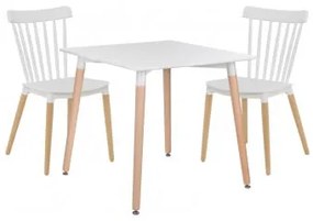 Set tavolo da pranzo Royal in legno di faggio e MDF (80x80 cm) e 2 - Sklum