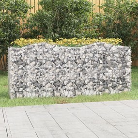 Gabbione Ad Arco Con Letto Rialzato 200x50x100 Cm Ferro Zincato /