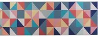 Tappeto passatoia multicolore poliestere 70 x 200 cm motivo geometrico triangolo fondo antiscivolo corridoio moderno