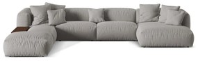 Divano angolare modulare grigio chiaro (angolo sinistro/U) Martina - Micadoni Home