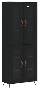 Credenza nera 69,5x34x180 cm in legno multistrato