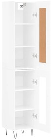 Credenza 34,5x34x180 cm in legno multistrato bianco lucido