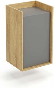 Comò modulare Mobius 1D in legno naturale/grigio - H83 cm