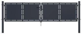 Cancello Per Giardino İn Acciaio 300x75 Cm Antracite /