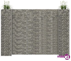vidaXL Gabbione Fioriera ad "H" in Filo di Acciaio 260x40x200 cm