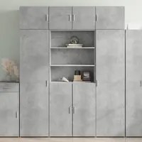 Credenza Grigio Cemento 80x42,5x185 cm in Legno Multistrato 3281381