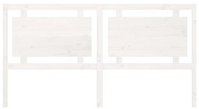 Testiera bianca 185,5x4x100 cm in legno massello di pino