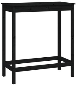 Set da bar 5 pz nero in legno massello di pino