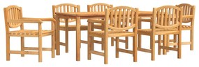 Set da pranzo da giardino 7 pz in legno massello di teak