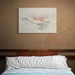 Stampa su tela – Tramonto sulle montagne innevate