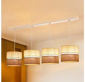 Brilagi - Lampadario a sospensione con filo ROYAL YUTE 4xE27/15W/230V beige/color crema/bianco