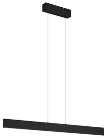 Lampada a sospensione moderna nera con LED dimmerabile a 3 livelli - Straight