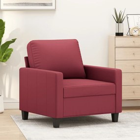 Poltrona Rosso Vino 60 Cm İn Similpelle /