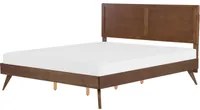 Letto in Legno Marrone Scuro Rete a Doghe Stile Classico 180 x 200 cm