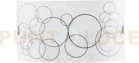 Applique a parete karma bianca e nera 2 luci attacco e27 35x10,5x20...