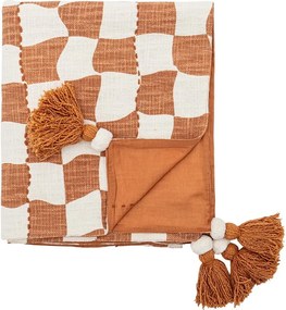 Coperta marrone e beige in cotone 130x150 cm Chola – Bloomingville