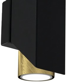 Applique WALL 2xGU10/8W/230V nero/ottone