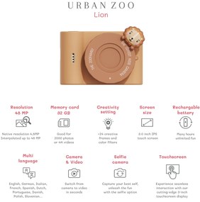 Macchina fotografica digitale per bambini Urban ZOO - leone