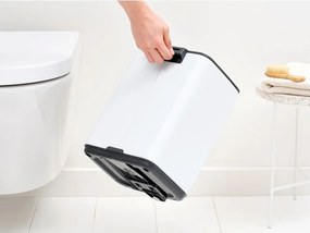 Cestino per la spazzatura bianco in acciaio con pedale 7 l Bo – Brabantia