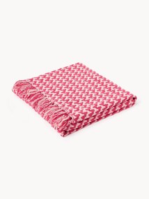 Coperta in cotone tessuta a mano con motivo a zigzag e frange Lioba