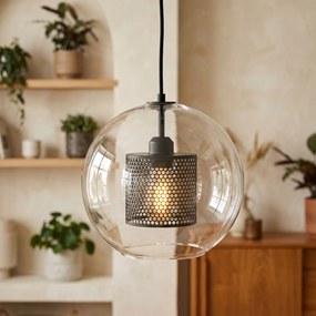 Lampada pensile di vetro nero loft APP558-1CP 25cm