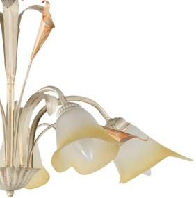 ONLI - Lampadario a sospensione con catena LUCREZIA 5xE14/6W/230V color crema