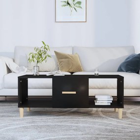 Tavolino Da Salotto Nero 102x50x40 Cm İn Legno Multistrato /