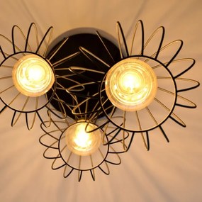 Lampadario LED a sospensione con filo MERCURE 3xE27/15W/230V ø 50 cm nero