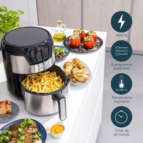 Friggitrice ad aria Princess 182026 XXL, 4,5L, 1500W, 8 Programmi