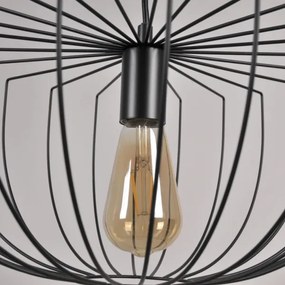 Lampadario a sospensione con filo JASMINA 1xE27/20W/230V diametro 40 cm nero