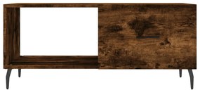 Tavolino da salotto rovere fumo 90x50x40cm in legno multistrato