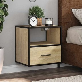 Comodino A Muro Rovere Sonoma 40x31x39,5 Cm /