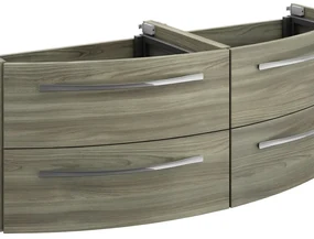 Mobile da bagno sotto lavabo PELIPAL grigio sangallo L 130 x H 48 x P 48 cm 4 cassetti, lavabo non incluso