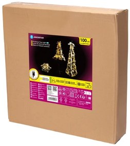 Aigostar - Albero di Natale LED per esterni 100 LED/230V 1,5m IP44 bianco/oro, luce bianca calda
