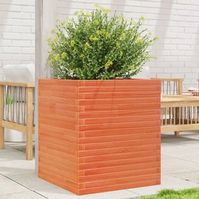 Fioriera Giardino Marrone Cera 60x60x68,5cm Legno Massello Pino /