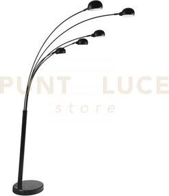 Piantana eracle nera 5 luci attacco e14 108x35x219cm base in marmo...